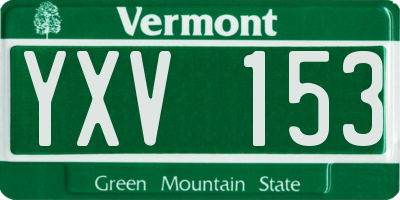 VT license plate YXV153