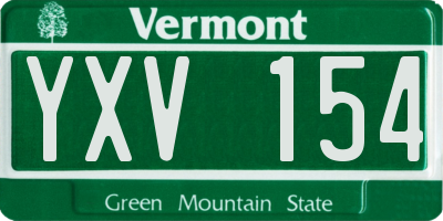 VT license plate YXV154