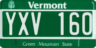 VT license plate YXV160