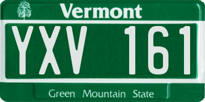 VT license plate YXV161