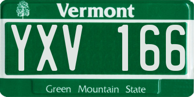 VT license plate YXV166