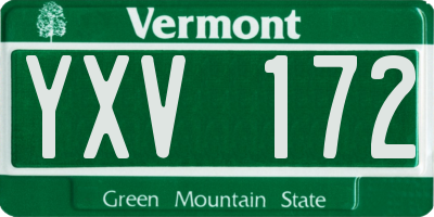 VT license plate YXV172