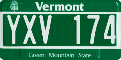 VT license plate YXV174