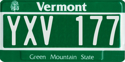 VT license plate YXV177