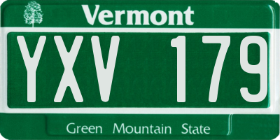 VT license plate YXV179