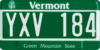 VT license plate YXV184