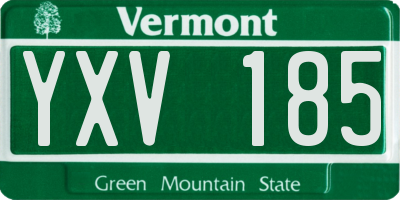 VT license plate YXV185