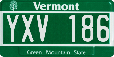 VT license plate YXV186