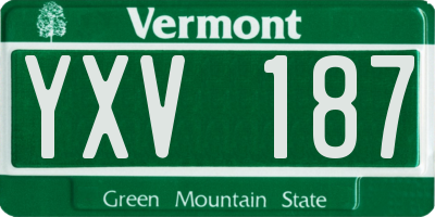 VT license plate YXV187