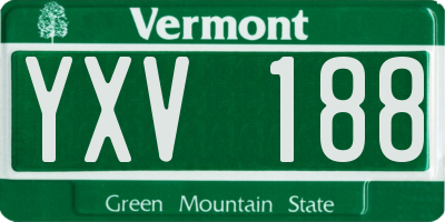 VT license plate YXV188