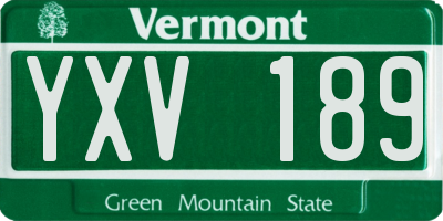 VT license plate YXV189