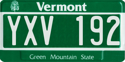 VT license plate YXV192