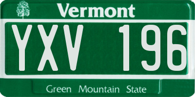 VT license plate YXV196
