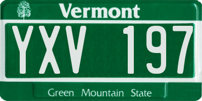 VT license plate YXV197