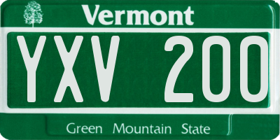 VT license plate YXV200