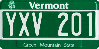 VT license plate YXV201
