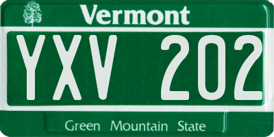 VT license plate YXV202