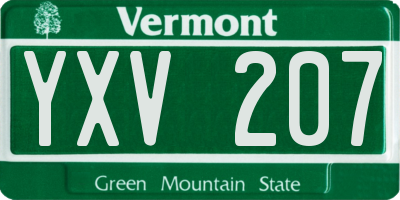 VT license plate YXV207