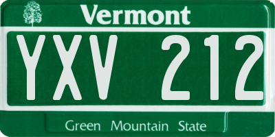 VT license plate YXV212