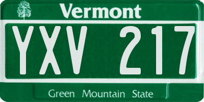 VT license plate YXV217