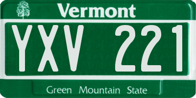 VT license plate YXV221