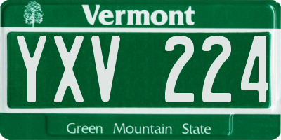 VT license plate YXV224
