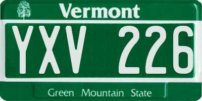 VT license plate YXV226