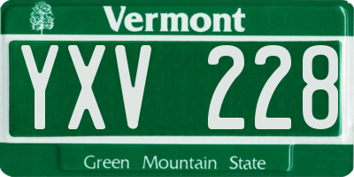 VT license plate YXV228