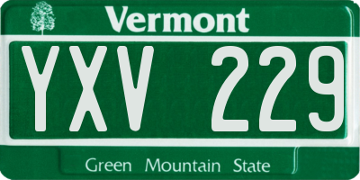 VT license plate YXV229