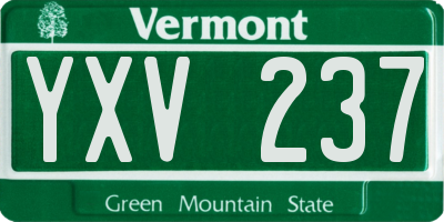 VT license plate YXV237
