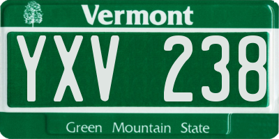 VT license plate YXV238