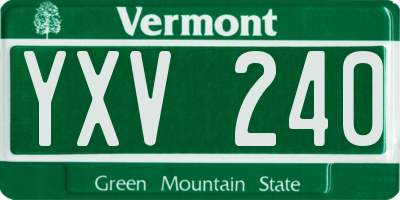 VT license plate YXV240