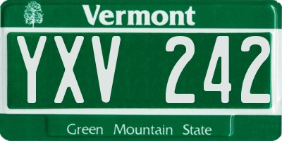 VT license plate YXV242