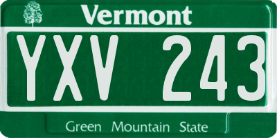 VT license plate YXV243
