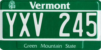 VT license plate YXV245