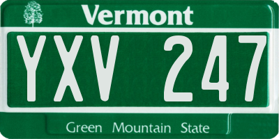 VT license plate YXV247