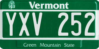 VT license plate YXV252