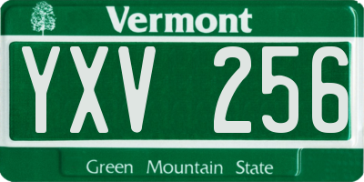 VT license plate YXV256