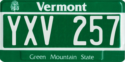 VT license plate YXV257