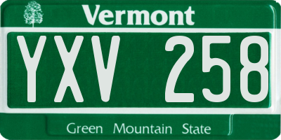 VT license plate YXV258