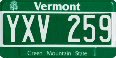 VT license plate YXV259