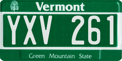 VT license plate YXV261