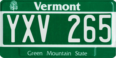 VT license plate YXV265