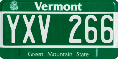 VT license plate YXV266