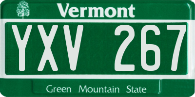 VT license plate YXV267