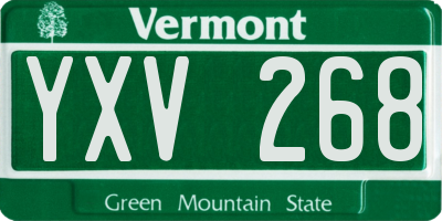 VT license plate YXV268