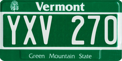 VT license plate YXV270