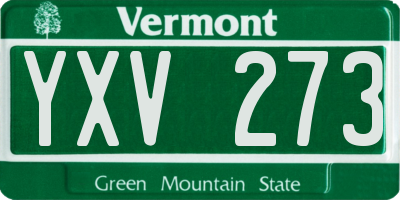 VT license plate YXV273