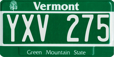 VT license plate YXV275