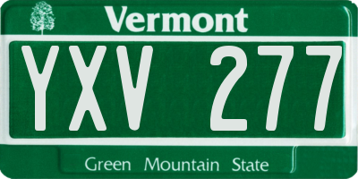 VT license plate YXV277